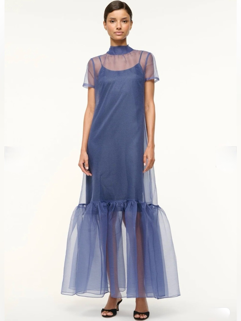 Staud Calluna Organza Gown Size S Navy Blue - Picture 14 of 14